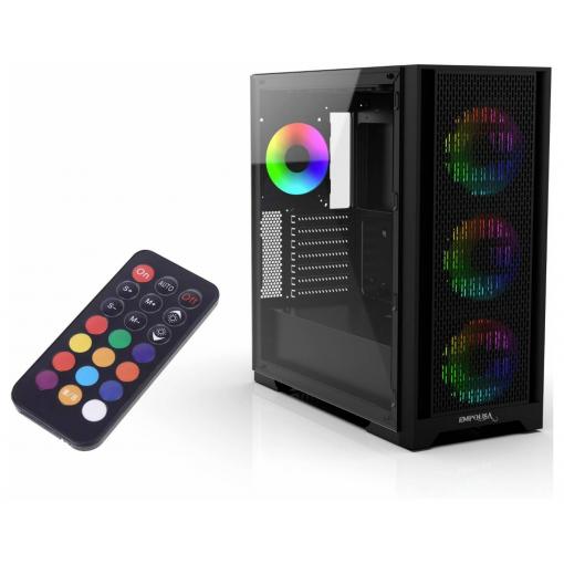 INCA EMG-15XB midi tower PC skříň černá