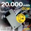 Aqiila Powerbird B20M powerbanka Li-Pol, 20000 mAh, USB-A, USB-C®, mechově zelená