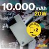 Aqiila Powerbird B10M powerbanka Li-Pol, 10000 mAh, USB-A, USB-C®, mechově zelená