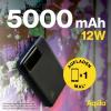 Aqiila Powerbird B5B powerbanka Li-Pol, 5000 mAh, USB-A, USB-C®, černá