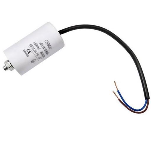 10uF/450V motorový kondenzátor CBB - s kabelem , 35x68mm