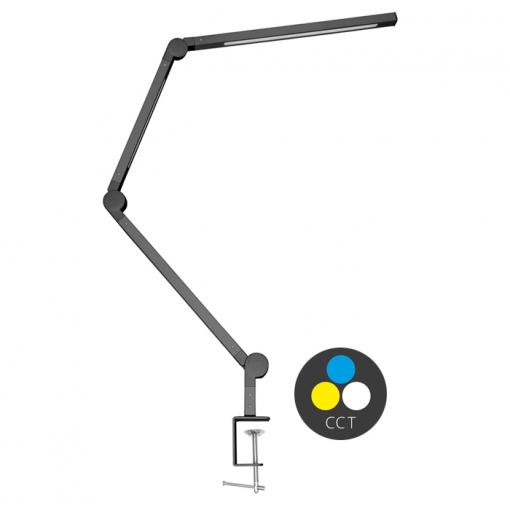 ECOLITE LED stolní lampa 19W (8W+11W) volba teploty světla, stmívatelná, stolní úchyt, černá LU19WT-CR