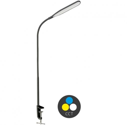 ECOLITE LED stolní lampa 10W volba teploty světla, stmívatelná, stolní úchyt, černá LU13C-CR