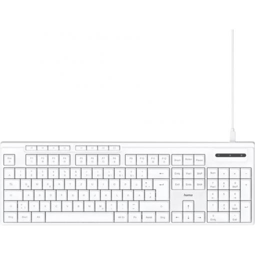 Hama CK-200 USB klávesnice německá, QWERTZ bílá tlačítka multimédií