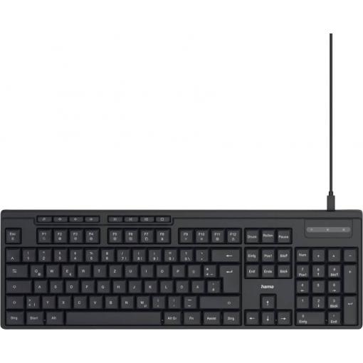 Hama CK-200 USB klávesnice německá, QWERTZ černá tlačítka multimédií