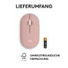 Logitech Pebble Mouse 2 M350s - TONAL ROSE - EMEA-808 optická myš, přenos Bluetooth®, 3 tlačítko, 400 dpi, 4000 dpi, růžová