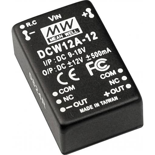 Mean Well DCW12C-12 DC/DC měnič napětí 12 W Počet výstupů: 2 x Obsah 1 ks
