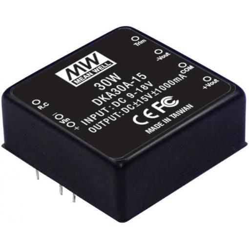 MEAN WELL DKA30C-15 DC/DC měnič napětí 30 W Počet výstupů: 2 x Obsah 1 ks