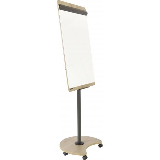 Rocada flipchart NAT0616 (š x v) 670 mm x 2000 mm dřevo, dub, Signální bílá (RAL 9003) omyvatelný, popisovatelný, magnetický, vč. odkládací poličky, vč. držáku