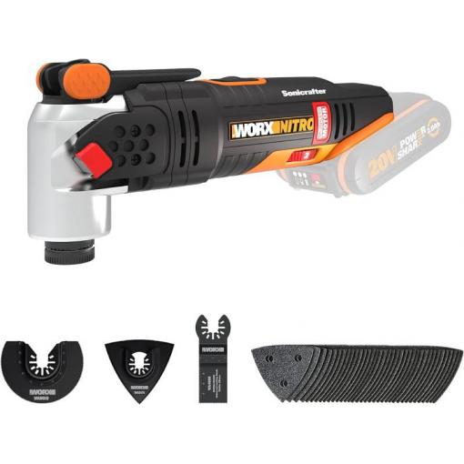 WX693.9 - Aku multifunkční oscilační bruska 20V NITRO Sonicrafter - bez akumulátoru - Powershare