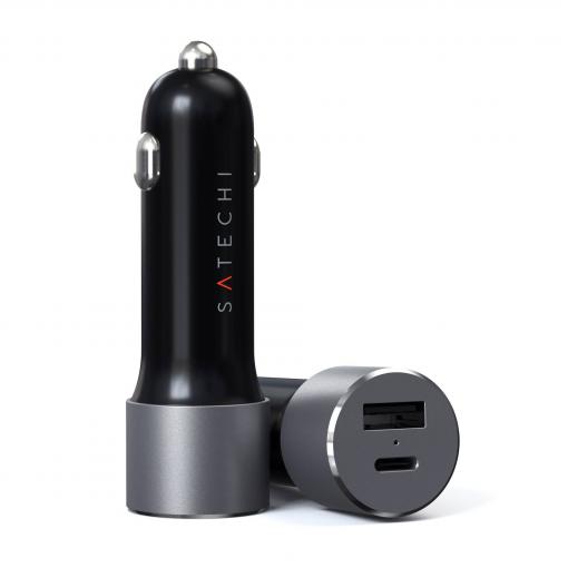 Satechi ST-TCPDCCM nabíjecí adaptér, 1x USB A , 1x USB-C®, 72 W, antracitová