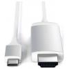 Satechi USB-C® / HDMI kabel Zástrčka HDMI-A, USB-C ® zástrčka 1.8 m stříbrná ST-CHDMIS 4K UHD Kabel pro displeje USB-C®