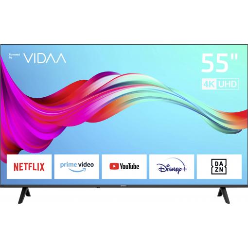 Dyon Smart 55 VX LED TV, 139 cm 55 palec, F (A - G), DVB-T2, DVB-C, DVB-S2, UHD, Smart TV, WLAN, CI+, černá