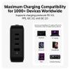 HYPER HyperJuice® 100W USB-C cestovní nabíječka, GaN, s adaptérem pro Evropu, s britským adaptérem, s americkým adaptérem, s adaptérem pro Čínu, 1x USB A , 3x