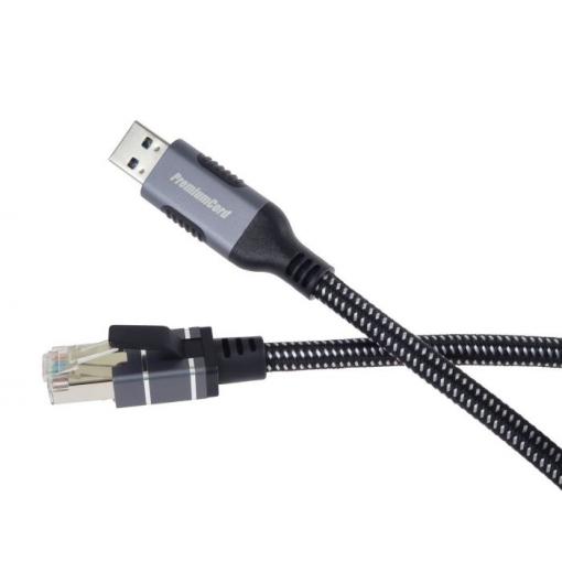 Síťový adaptér USB 3.2 na RJ-45, Gigabit Ethernet, 2 m, PremiumCord