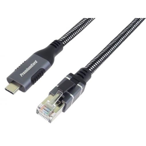 Ethernetový adaptér USB-C na RJ-45, 1 Gbps, 1 m, PremiumCord