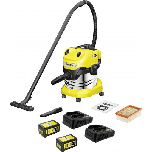 Kärcher Home & Garden WD 4-18 S Dual Battery Set V-20/22 1.628-626.0 Akumulátorový vysavač pro mokré a suché vysávání 380 W 20 l vč. 2 akumulátorů, Vč.