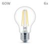 Philips LED 9290018150 LED Energetická třída (EEK2021) E (A - G) E27 klasická žárovka 7 W = 60 W neutrální bílá (Ø x d) 60 mm x 106 mm vlákno 6 ks