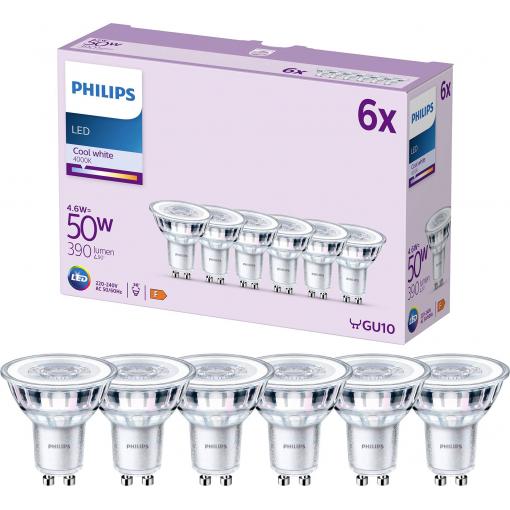 Philips LED 9290012182 LED Energetická třída (EEK2021) F (A - G) GU10 žárovka 4.6 W = 50 W neutrální bílá (Ø x d) 50 mm x 54 mm 6 ks