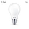 Philips LED 9290012430 LED Energetická třída (EEK2021) E (A - G) E27 klasická žárovka 7 W = 60 W teplá bílá (Ø x d) 50 mm x 106 mm 6 ks