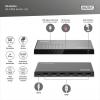 Digitus DS-55334 1 + 5 portů HDMI přepínač LED ukazatel, s dálkovým ovládáním, UHD, kovový ukazatel, lze spínat jednotlivě, se stavovými LED 7680 x 4320 Pixel