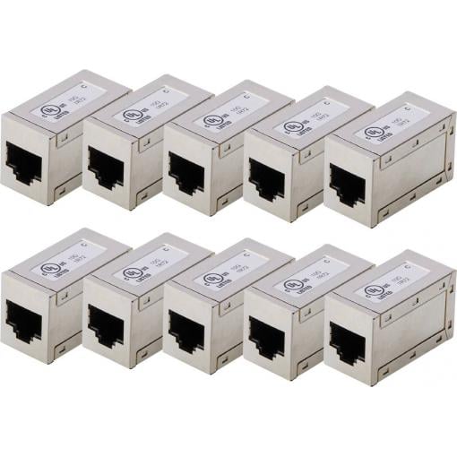 Digitus AT-AG-8-8-C6S-10 pouzdro spojky RJ45 Počet pólů 8 stříbrná 10 ks