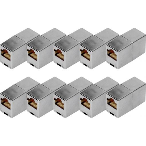 Digitus DN-93901-10 pouzdro spojky RJ45 Počet pólů 8 stříbrná 10 ks