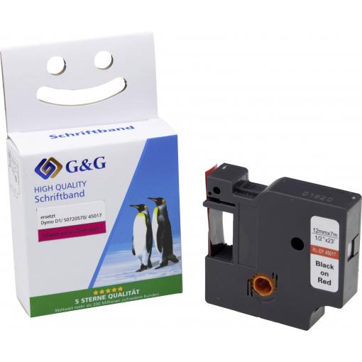 G&G BB-D-G-D1-45017 kompatibilní náhradní DYMO 45017 Barva pásky: červená Barva písma: černá 12 mm 7 m