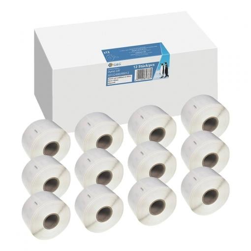 G&G etikety kompatibilní náhradní DYMO 99012, S0722400 36 x 89 mm papír thermodirekt bílá 3120 ks trvalé Adresní nálepky BM-D-G-99012-12