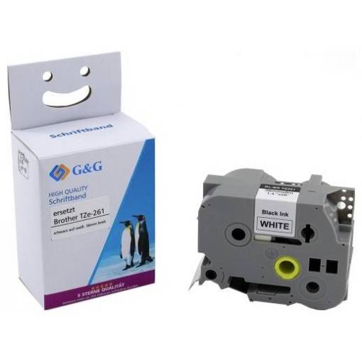 G&G BB-B-G-261 kompatibilní náhradní Brother TZe-261 Barva pásky: bílá Barva písma: černá 36 mm 8 m