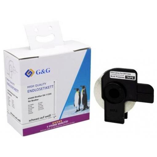 G&G etikety kompatibilní náhradní Brother DK-11204 17 x 54 mm papír thermodirekt bílá 400 ks trvalé Adresní nálepky ET-B-G-11204