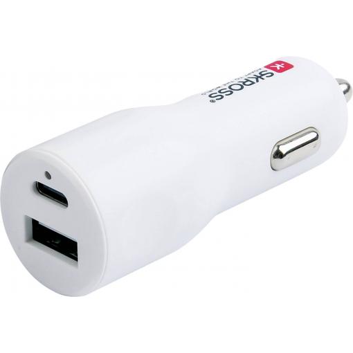 Skross Dual Car nabíječka 20 W PD Proudová zatížitelnost (max.)=3.00 A 12 V na 5 V, 12/24 V, 24 V na 5 V