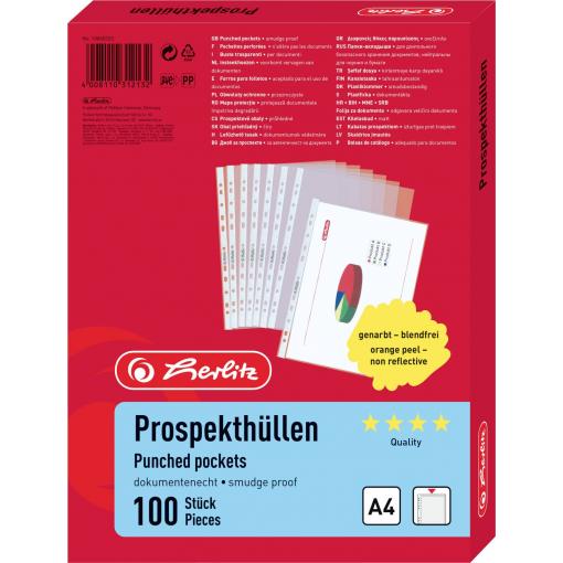 Herlitz obal na prospekty 10840320 DIN A4 PP transparentní 10840320 100 ks