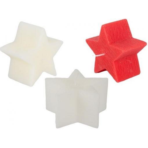 Vánoční LED svíčka hvězda, bílá, 7 cm