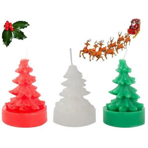 Vánoční vonná svíčka stromek, zelený, 7,5 cm