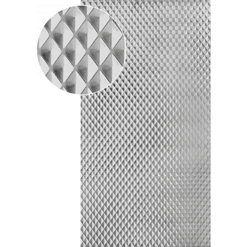 Plech černý 2000 x 1000 x 1,1 mm, lisovaný vzor JEHLANY 66 x 46 mm, 3D efekt, Skutečný rozměr +/- 5%