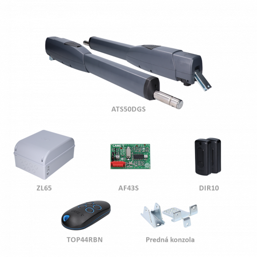 CAME ATS50 SAFE LONG sada pre dvojkrídlovú bránu do 5m/krídlo, 2x ATS50DGS (24V, 80W, 300N), 1x ZL65, 1x AF43S, 1x AT04EV, 1 pár DIR10