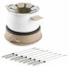 DOMO DO736F fondue 1500 W indikátor, 8 napichovátek na fondue dřevo, bílá
