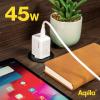 Aqiila W2 USB nabíječka, 2x USB-C®, 45 W, Dodávka energie, bílá
