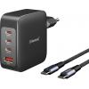 Intenso W140A3C + C520C black USB nabíječka, GaN, USB Power Delivery (USB-PD) , 3x USB-C®, 1x USB A , 140 W, QC 4+, USB PD 3.1, PPS, černá