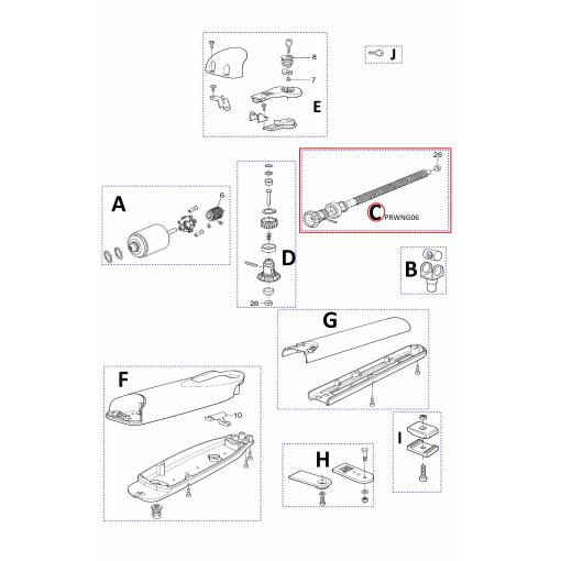 PRWNG06 kit hřídele pro WG4024 6 závitová