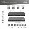 Digitus DS-55345 4 + 2 porty HDMI přepínač LED ukazatel, s dálkovým ovládáním, UHD, kovový ukazatel, lze spínat jednotlivě, se stavovými LED 3840 x 2160 Pixel