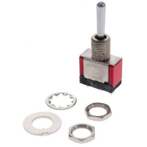 C & K Switches 7105T1CWZBE Toggle Switch 7000 Series 20 V/AC, 20 V/DC 1x (zap)/vyp/(zap) IP67 1 ks Bulk