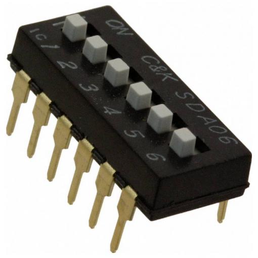 C & K Switches SDA06H1BD DIP Switch SDA Series DIP spínač Pólů 6 1 ks Tube