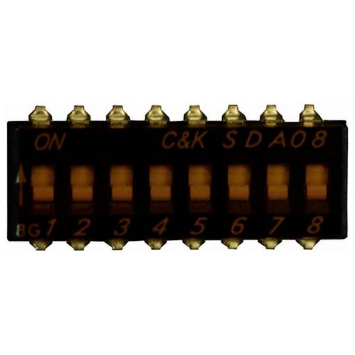 C & K Switches SDA08H0SB DIP Switch SDA Series DIP spínač Pólů 8 1 ks Tube