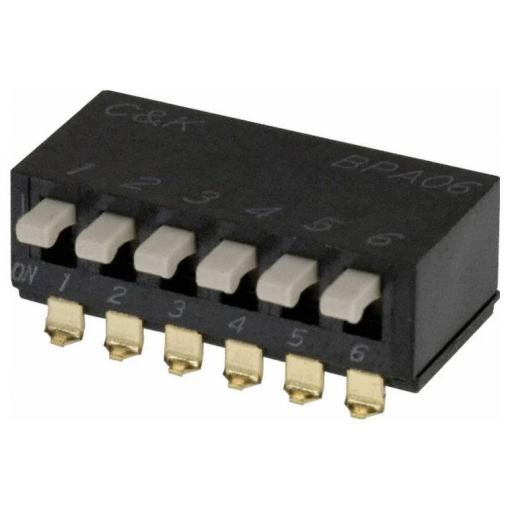 C & K Switches BPA06SBR DIP Switch BPA Series DIP spínač Pólů 6 1 ks Tape on Full reel