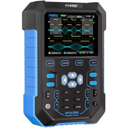 Osciloskop FNIRSI DPOX180H, 180 MHz, 2 kanály, generátor signálu
