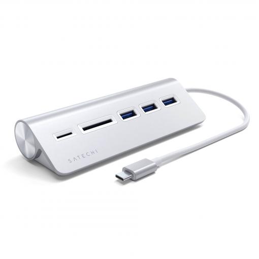 Satechi ST-TCHCRS USB Hub 3 porty USB-A, SD, microSD USB 3.0 5 GBit/s stříbrná ST-TCHCRS