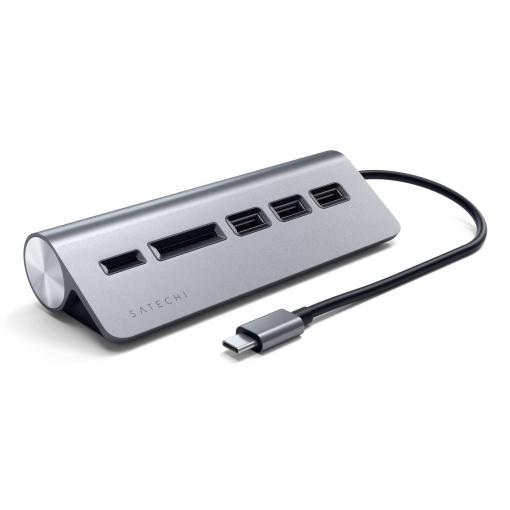 Satechi ST-TCHCRM USB Hub 3 porty USB-A, SD, microSD USB 3.0 5 GBit/s vesmírná šedá ST-TCHCRM