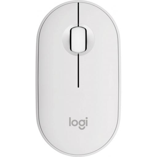 Logitech Pebble Mouse 2 M350s optická myš, přenos Bluetooth®, 3 tlačítko, 400 dpi, 4000 dpi, bílá